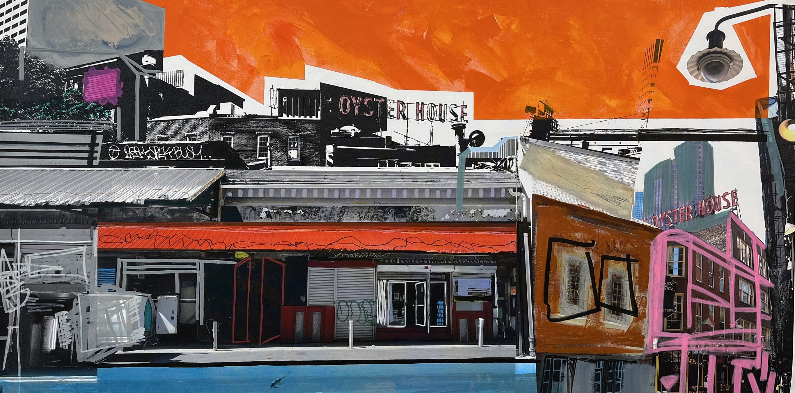 BOSTON OYSTER HOUSE 2023 30 X 60 PHOTOGRAPHY & MIXED MEDIA - SOLD -