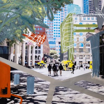 BOSTON SOUTH SQ 2024 40 X 40 PHOTOGRAPHY & MIXED MEDIA - SOLD -